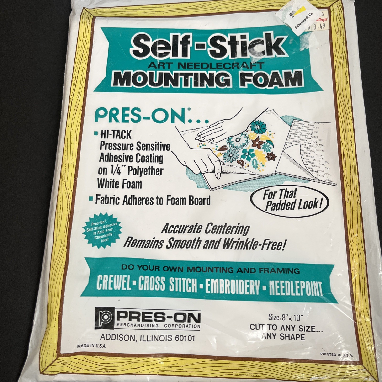 Self Stick Art Needlecraft Mounting Foam New In Package From The 1980's Hi-Tack