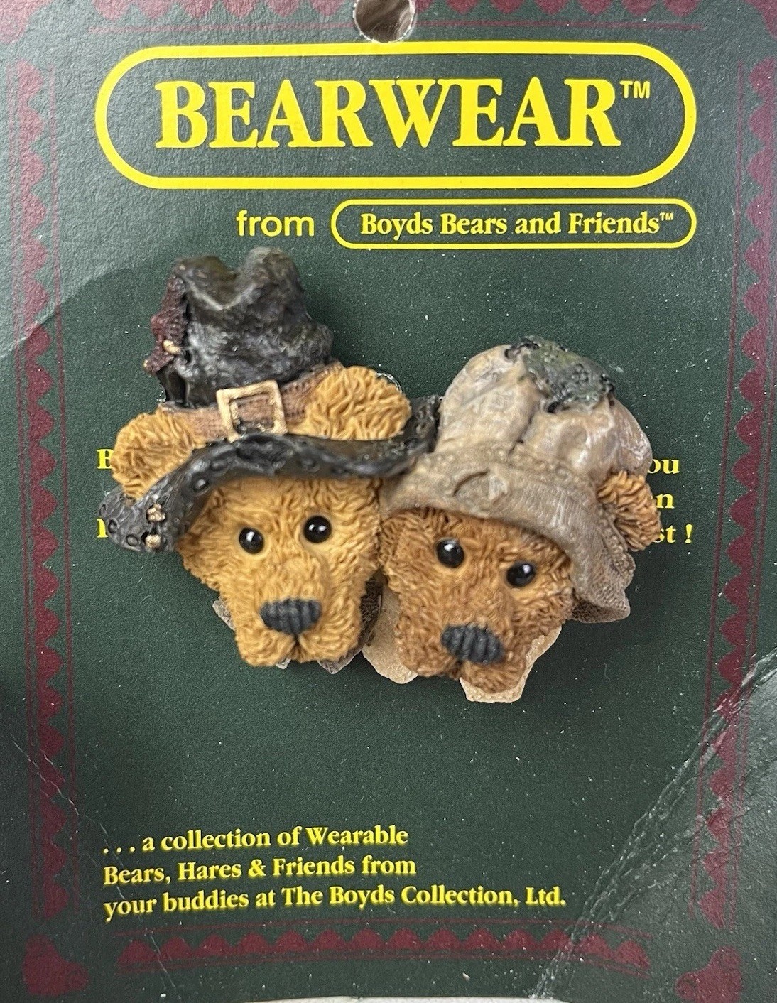 Bearwear Alden B. & Priscilla The Pilgrims Lapel Pin Brooch Boyds Bears 1995