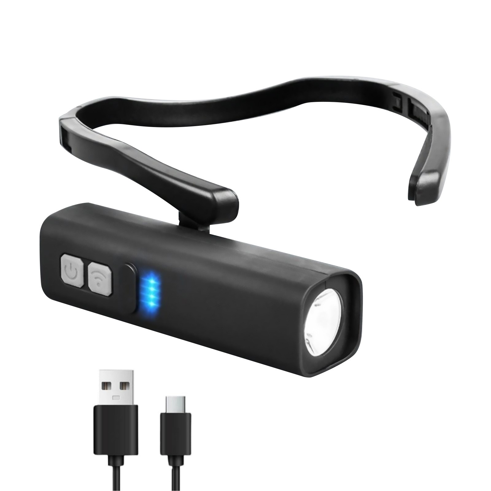 Ear Headlamp with Motion Sensor 1000mAh Battery Type-C Fast Charging USB-C