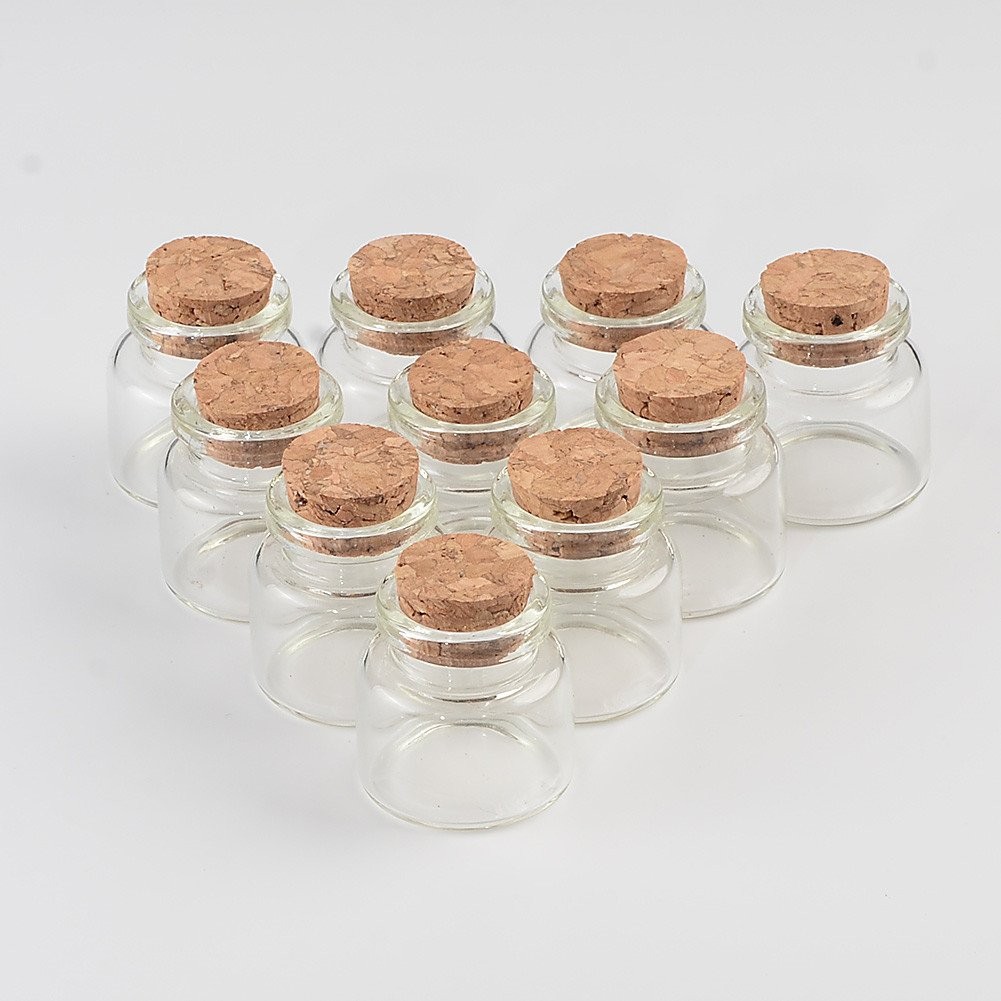 30x30x17mm 10ml Mini Glass Bottles With Cork Small Transparent Clear Tiny Empty