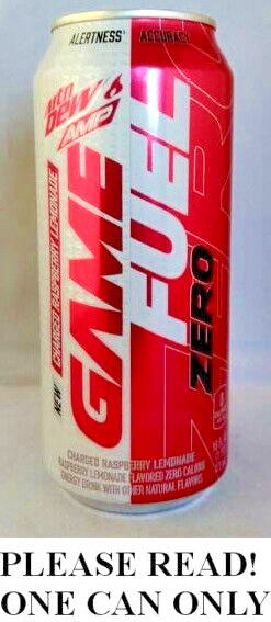 Mountain Dew AMP Game Fuel ZERO Charged Raspberry-Lemonade NEW FULL 16oz USA2020