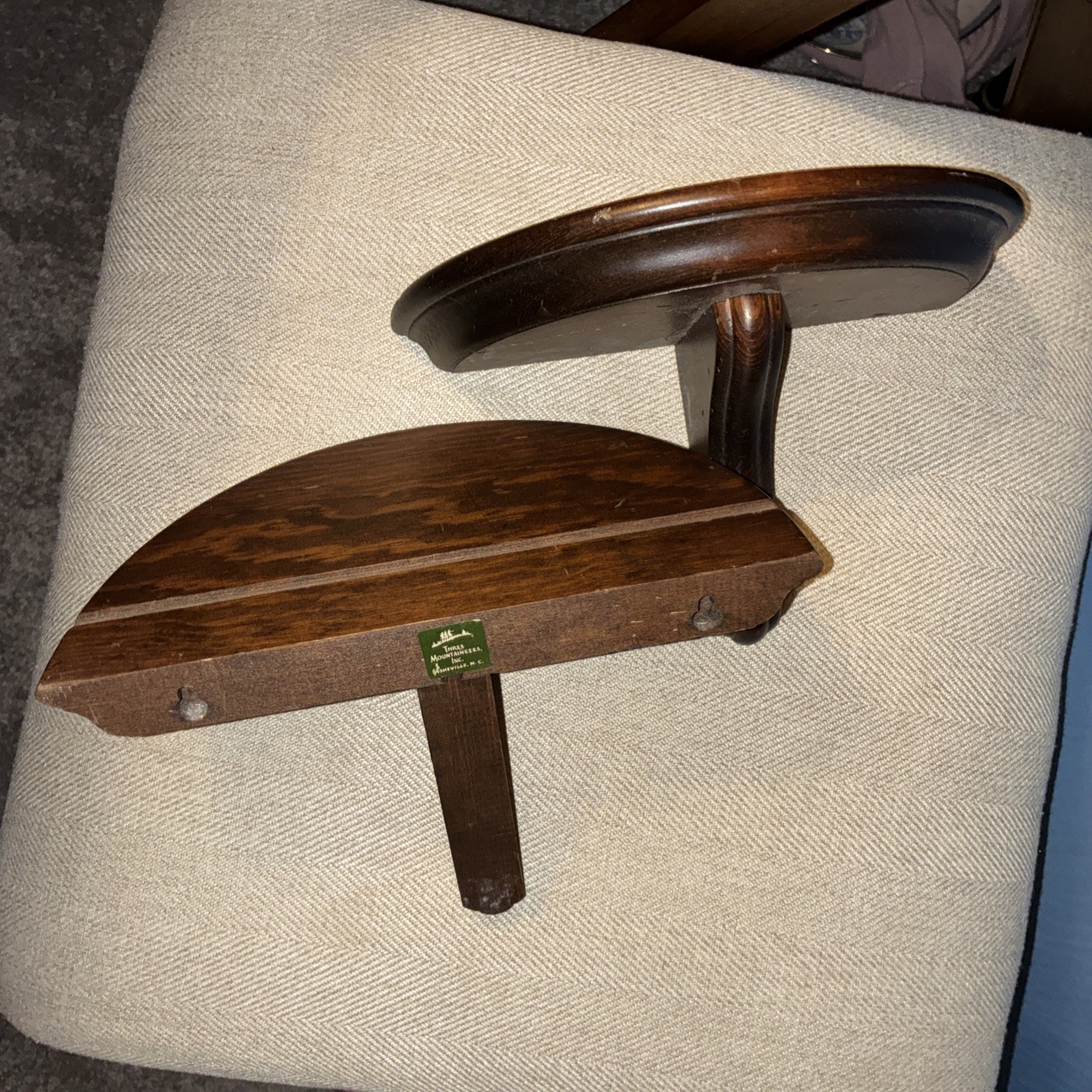 Wooden Shelves Three Mountaineers Inc. Asheville North Carolina. 2pcs Small Wood