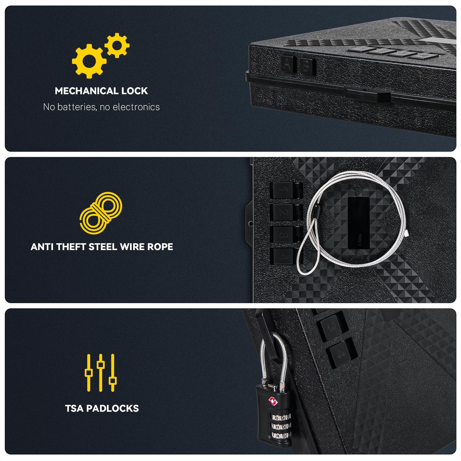 Gun Safe for Handgun, Mechanical Lock Pistol Safe with TSA Padlock,Quick Acce...