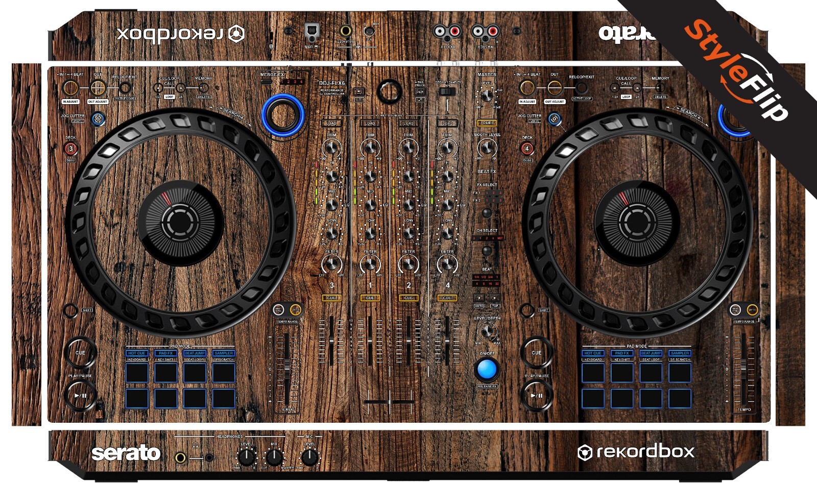 Pioneer DDJ-FLX6 Skin | Wood #3 | Protective Decal | StyleFlip Skins