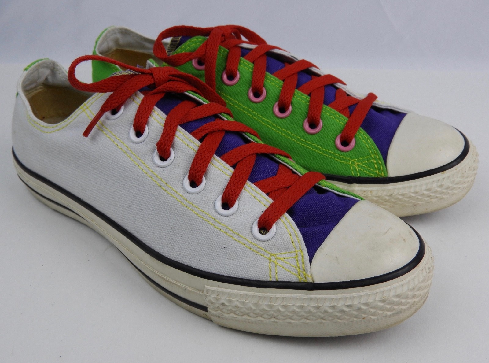 Converse Chuck Taylor's Women's Size 9 white green purple Low top shoes sneakers