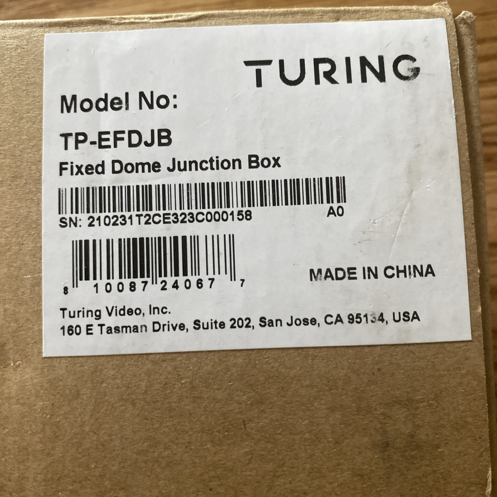 Turing Smart Series Fixed Dome Junction Box - TP-EFDJB