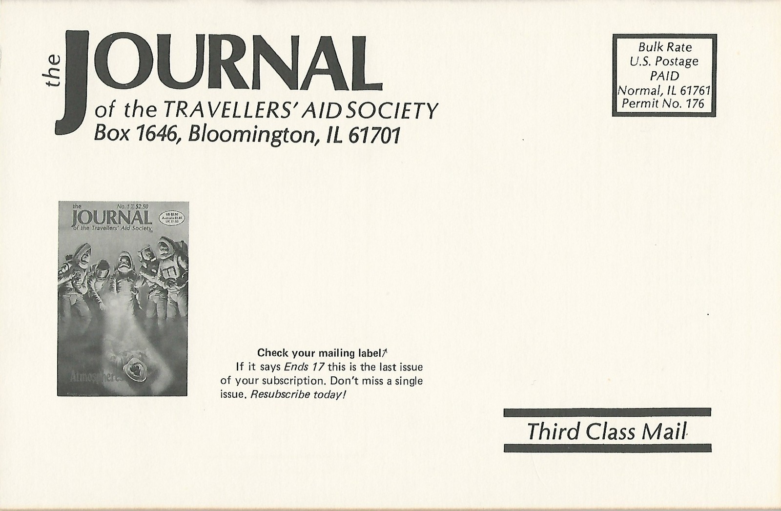Traveller- Journal of Travellers Aid Society #17 Exotic Atmospheres in Sleeve FS