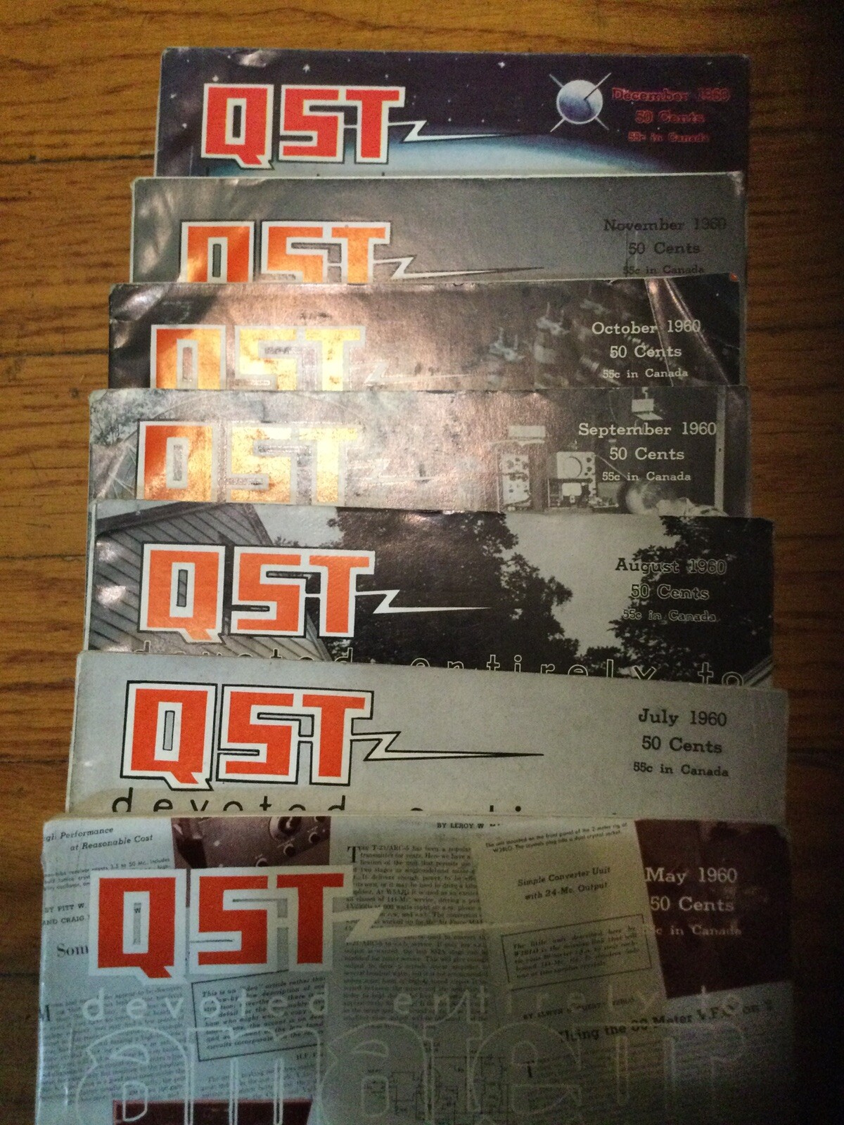 VINTAGE QST AMATEUR RADIO MAGAZINE LOT of 7,  1960 May,July,Aug,Sept,Oct,Nov,Dec
