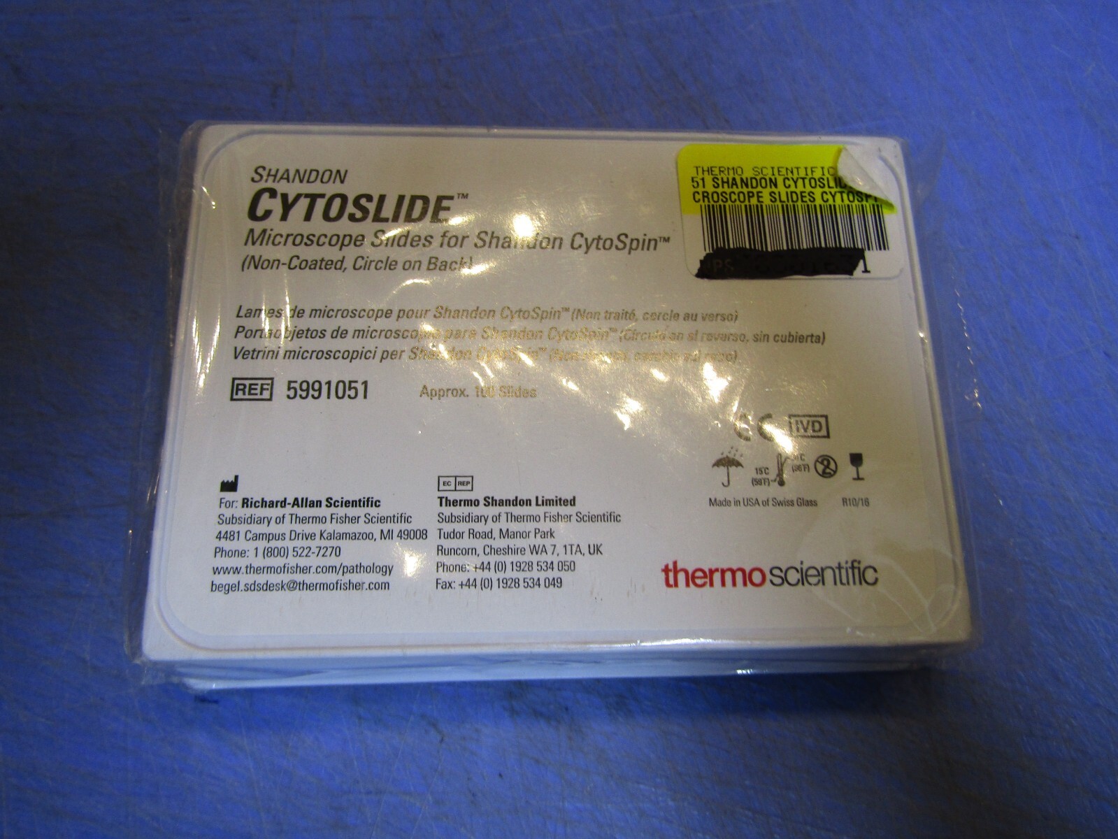 pack of 100 Cytoslide Microscope Slides 5991051. NEW in Sealed Package.