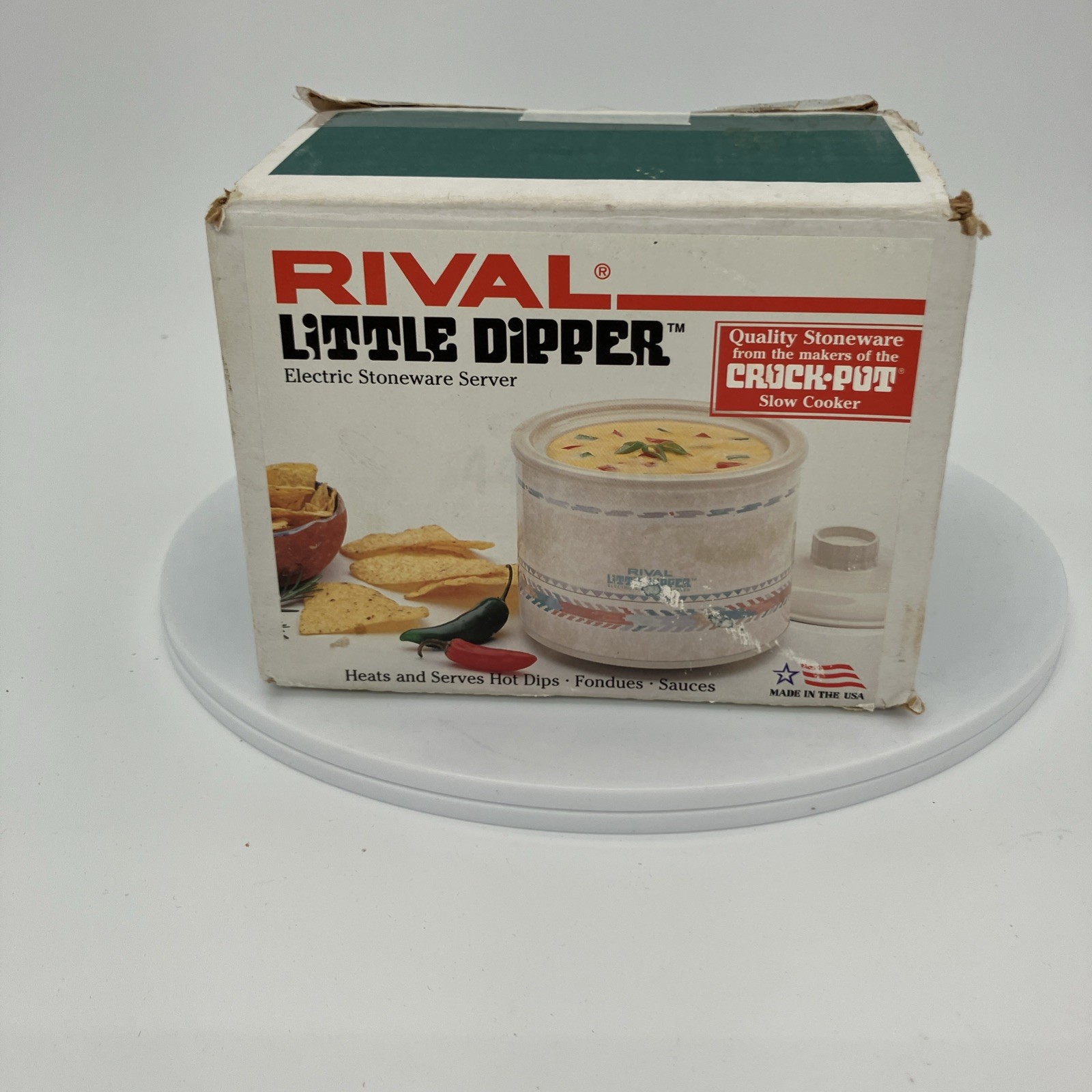 VTG Rival Little Dipper Mini CrockPot Southwest Style 3204 MADE IN USA FREE SHIP