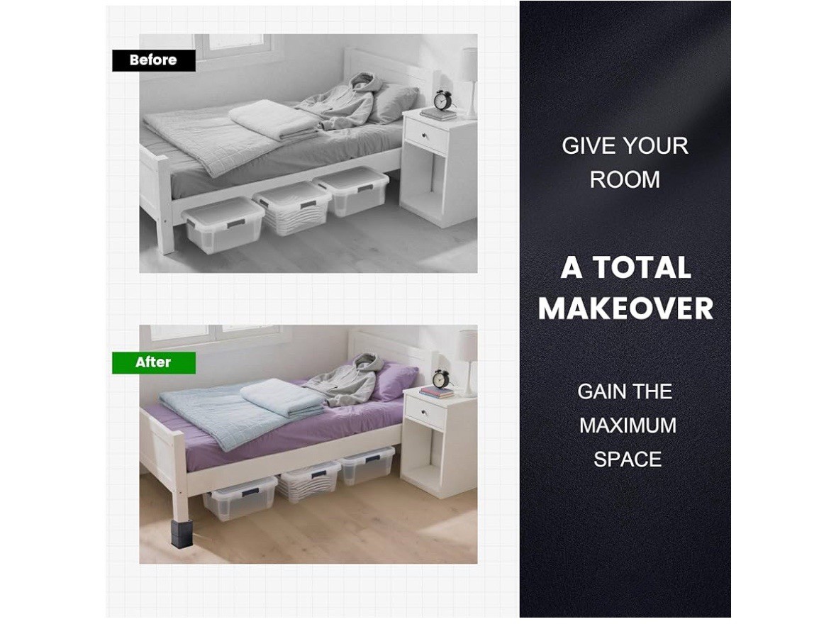 Set Of 4 BTSD-home Adjustable Bed Risers