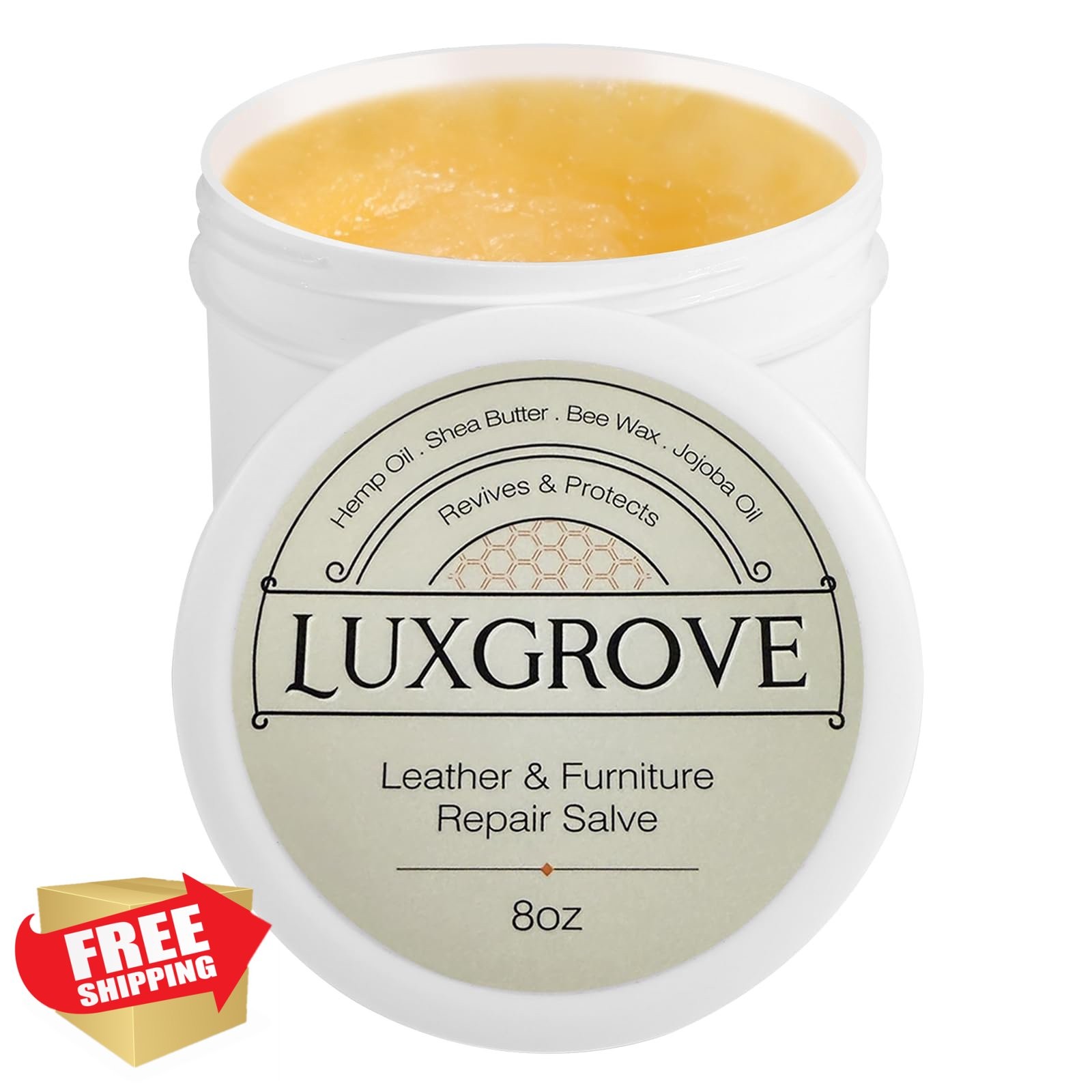 LUXGROVE Leather Furniture Repair Salve Conditioner Polisher 8oz