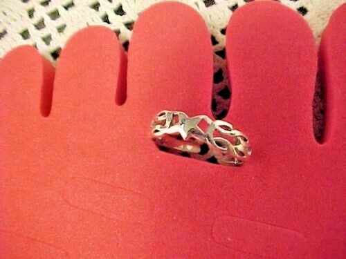 Toe Ring Star Motif Sterling Silver Adjustable NEW