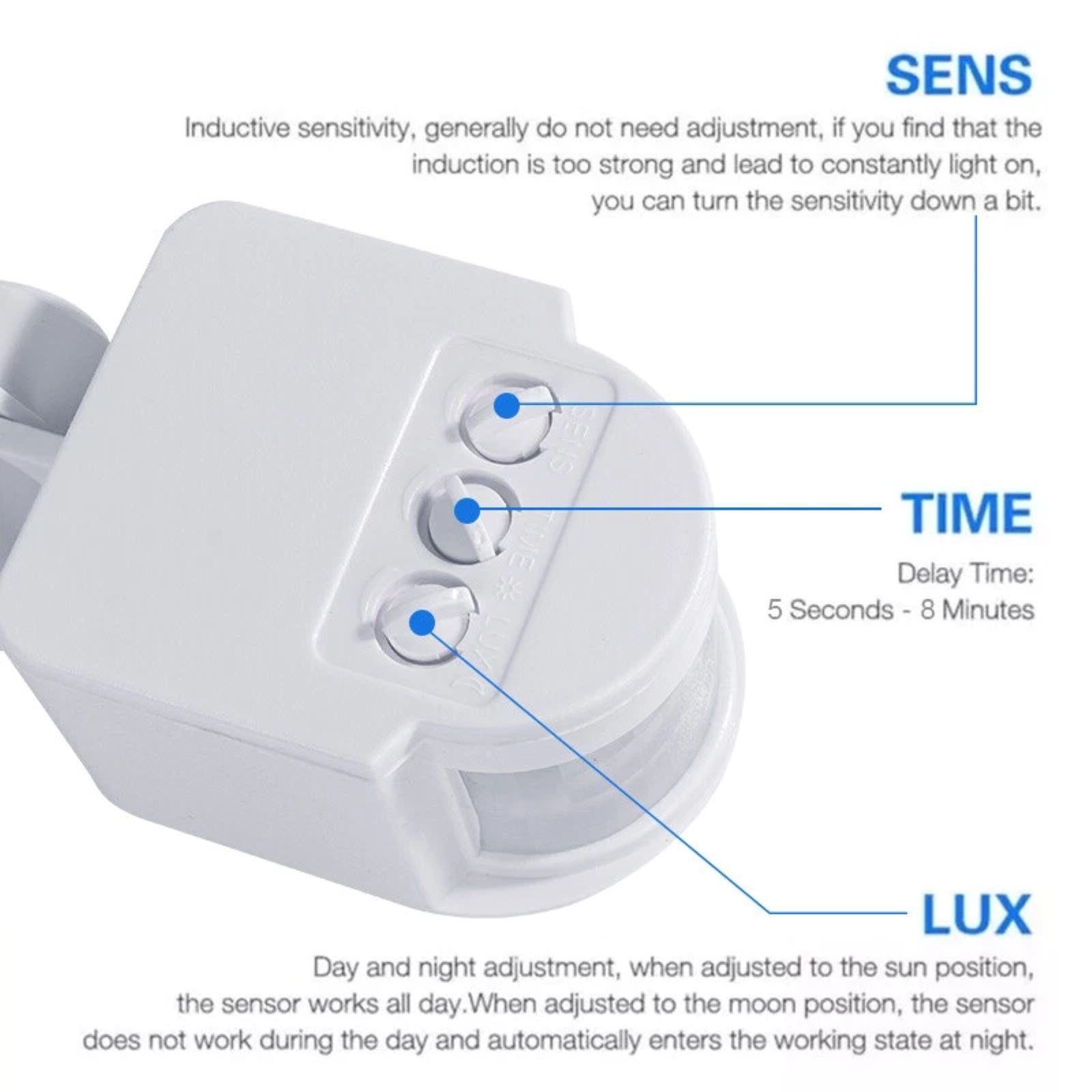 2pcs PIR Motion Sensor Switch Wall Light Switch For 180°Detection Angle