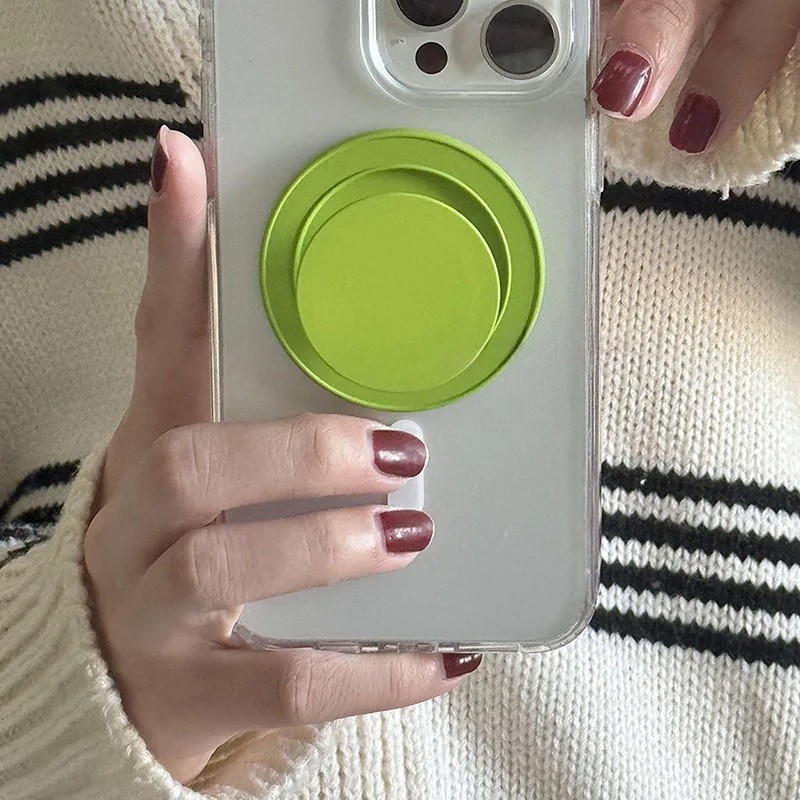 For iPhone 12-17 Magsafe Magnetic Solid Color Pop-Up Socket Grip Stand Holder