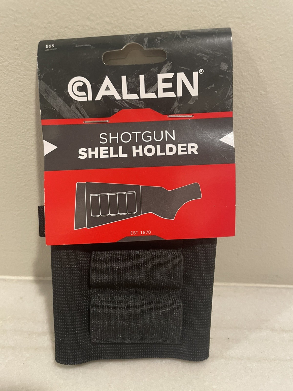 Allen Buttstock Shell Holder Elastic 5 Shotgun Shells/Rounds 12Ga Black 205