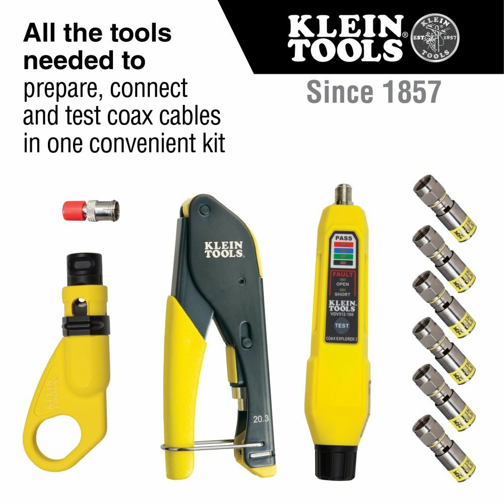 Klein VDV002818 Coax Cable Installation & Test Kit