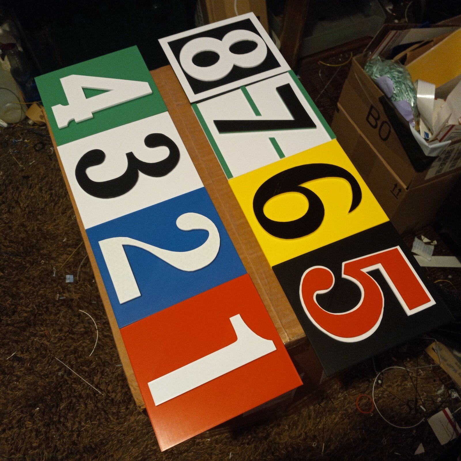 Greyhound Racing Numbers 3D Signs 1-8. 6"×7" 3D Printed Sign set. UPDATED!