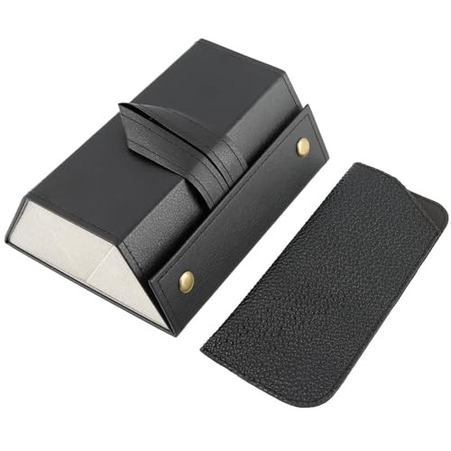 3-Slot Sunglasses Travel Case Set, Portable PU Leather Travel Sunglasses