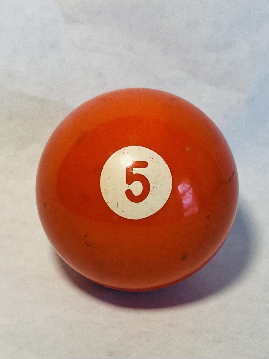 Vintage Felson Orange # 5 Ball Billards  Distressed look Collectors Replacement
