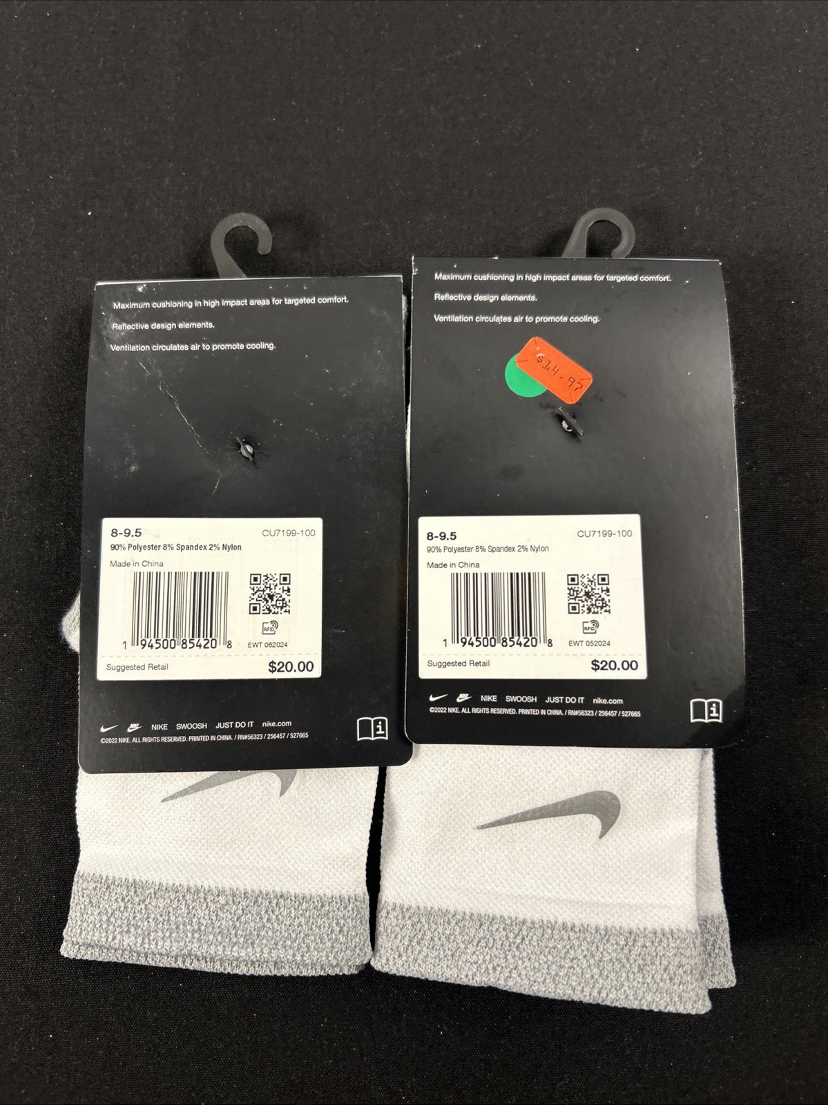 New Nike Spark Cushioned Crew Running Socks Size Men’s 8-9.5 Wmns 9.5-11 (2)