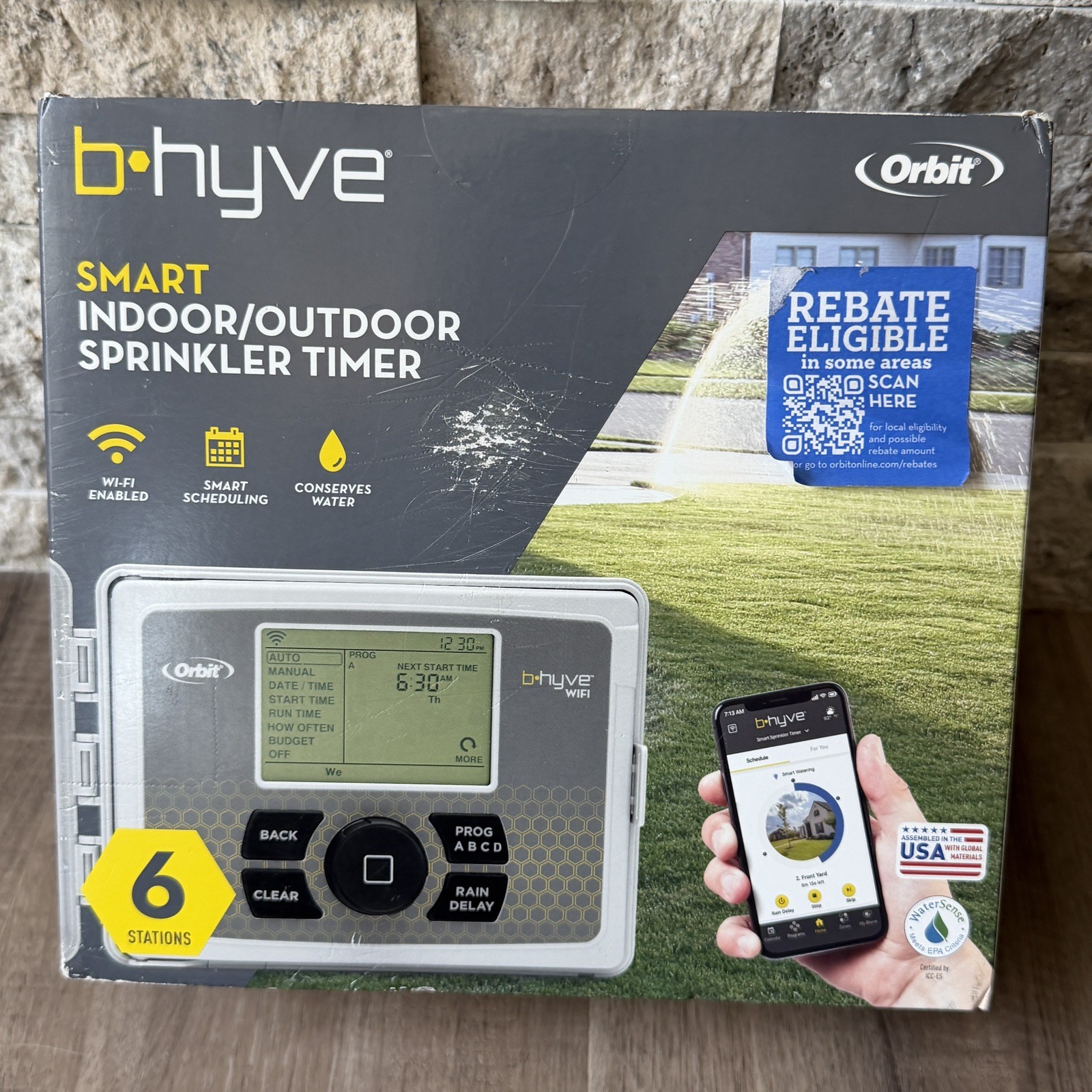 Orbit B-Hyve 6 STATIONS Indoor/Outdoor Smart WIFI Sprinkler Timer 6 Zone 57946