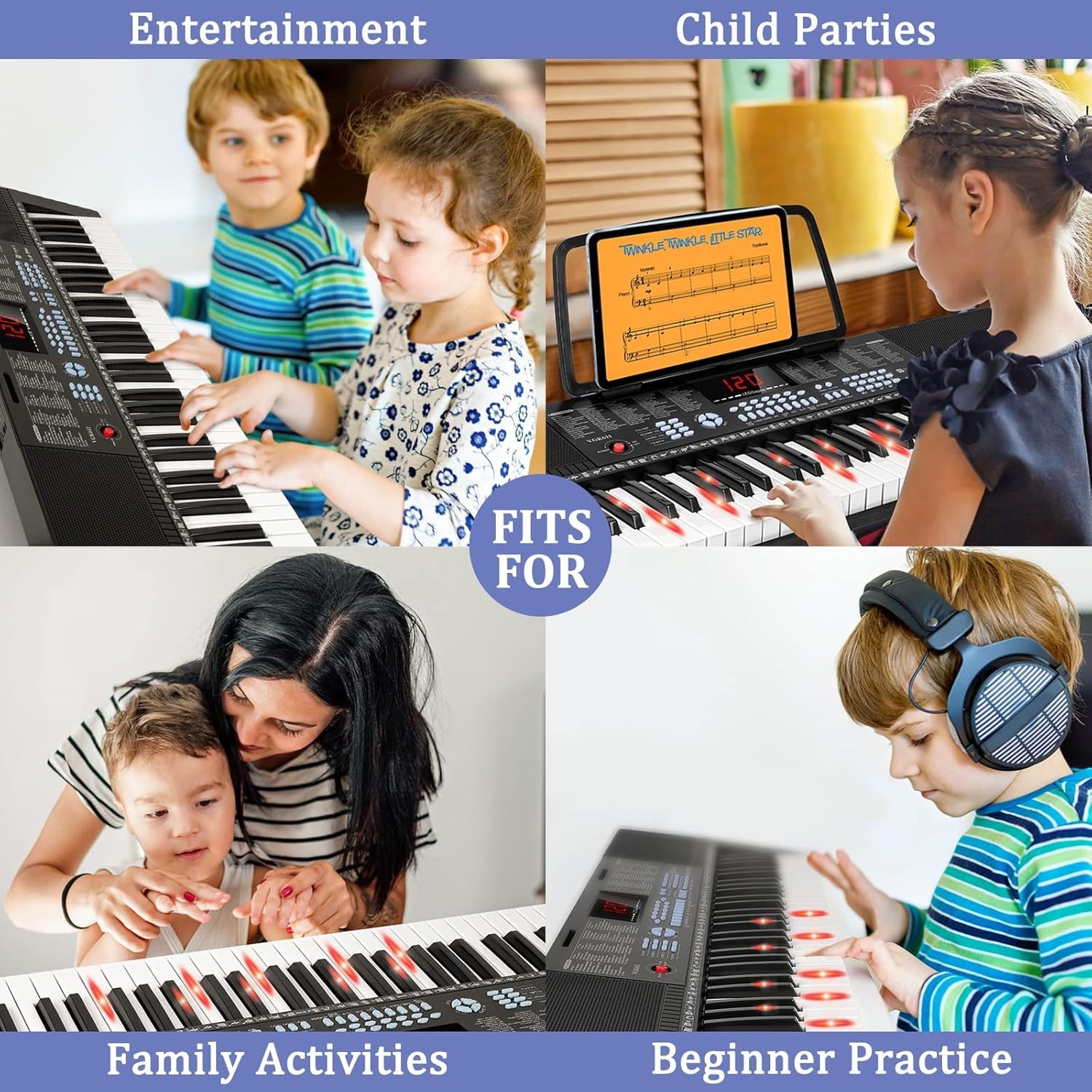 Durable 61-Key Keyboard with Teaching Modes