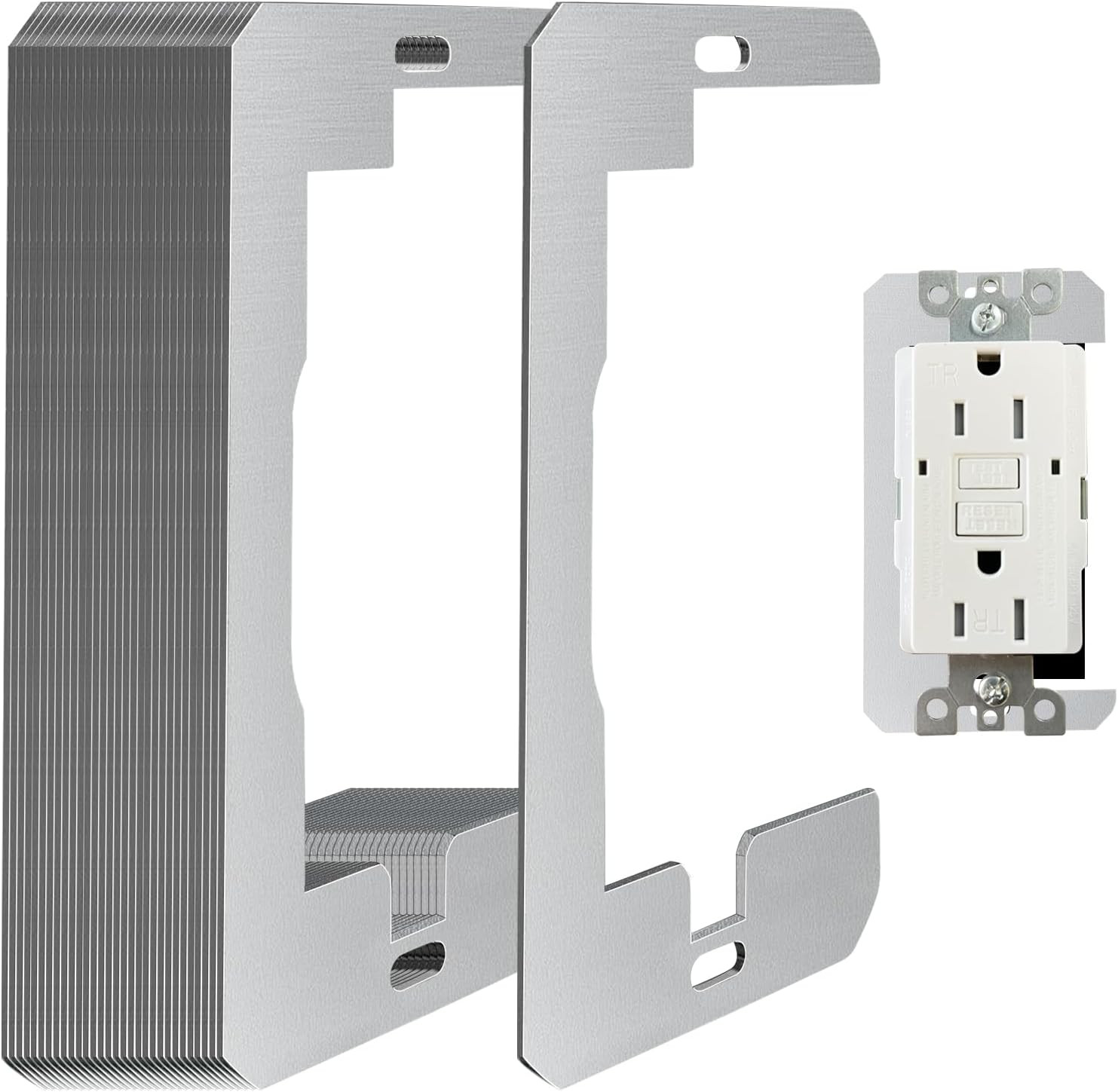 30 Pcs Wall Plate Spacer, Metal Single Gang Flush Fit Device Leveling Plates- Re