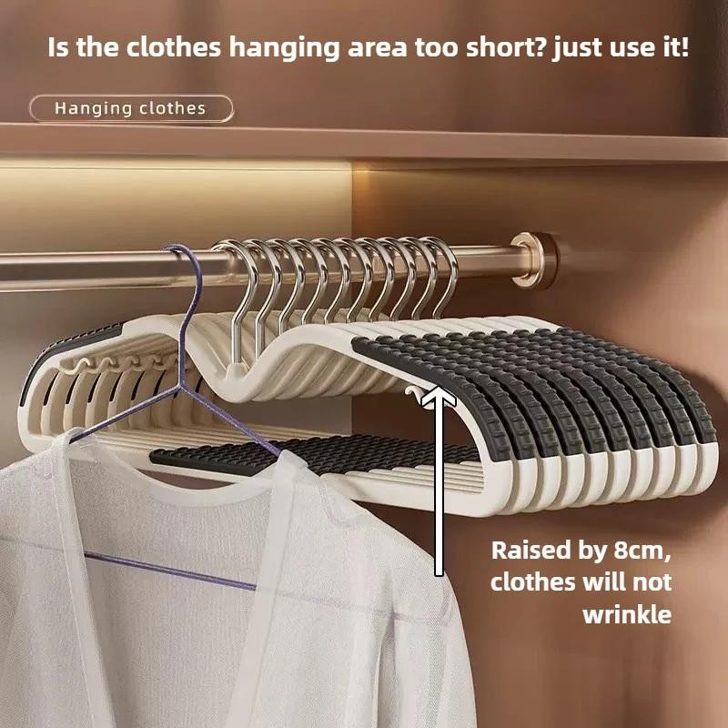 10pcs Short Neck Clothes Hanger Home Use Space Saving Neck Narrowing Low Hanger
