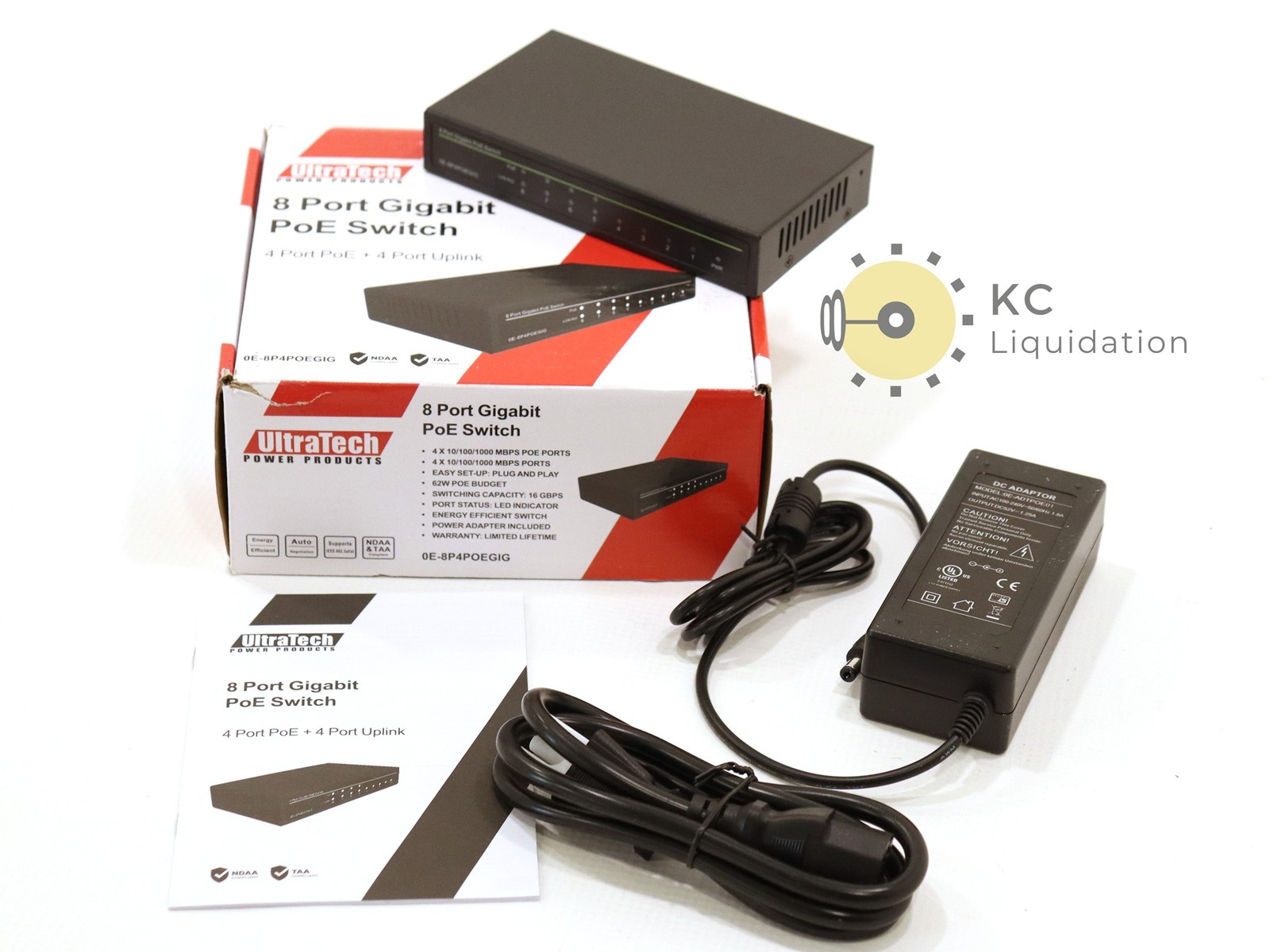 UltraTech 8-Port Gigabit PoE Switch 4-Port PoE + 4-Port Uplink