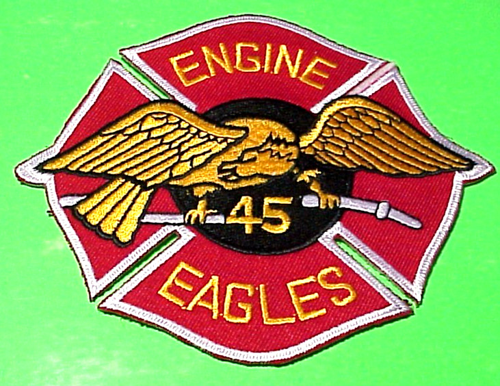 FDNY  NEW YORK  EAGLES   ENGINE 45  NY  4"  FIRE DEPT  PATCH  FREE SHIPPING!!!