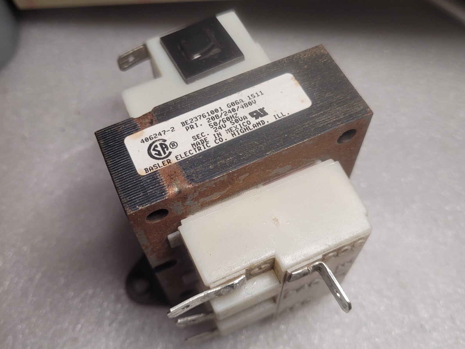 Basler Electric Transformer BE23761001 G06A 406247-2, 24V 50VA 50/60Hz