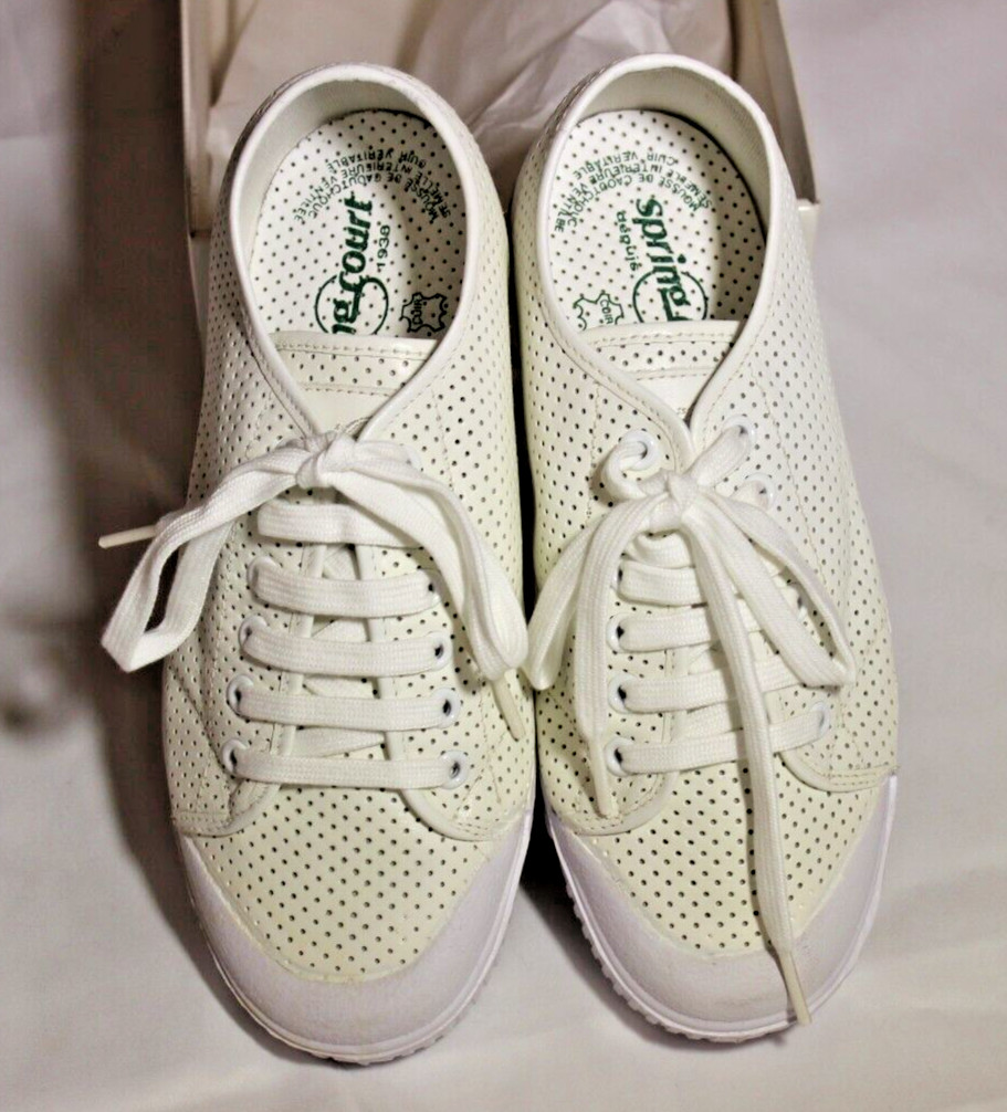 WOMENS WHITE SPRING COURT DEPUIS G2 PUNCH W GARMENT PUNCH CAOUTCHOUC SNEAKER
