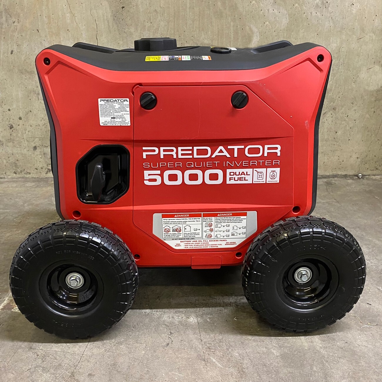 Predator 5000 Generator Wheel Kit- SOLID NEVER FLAT TIRES - LOCKING HUB!