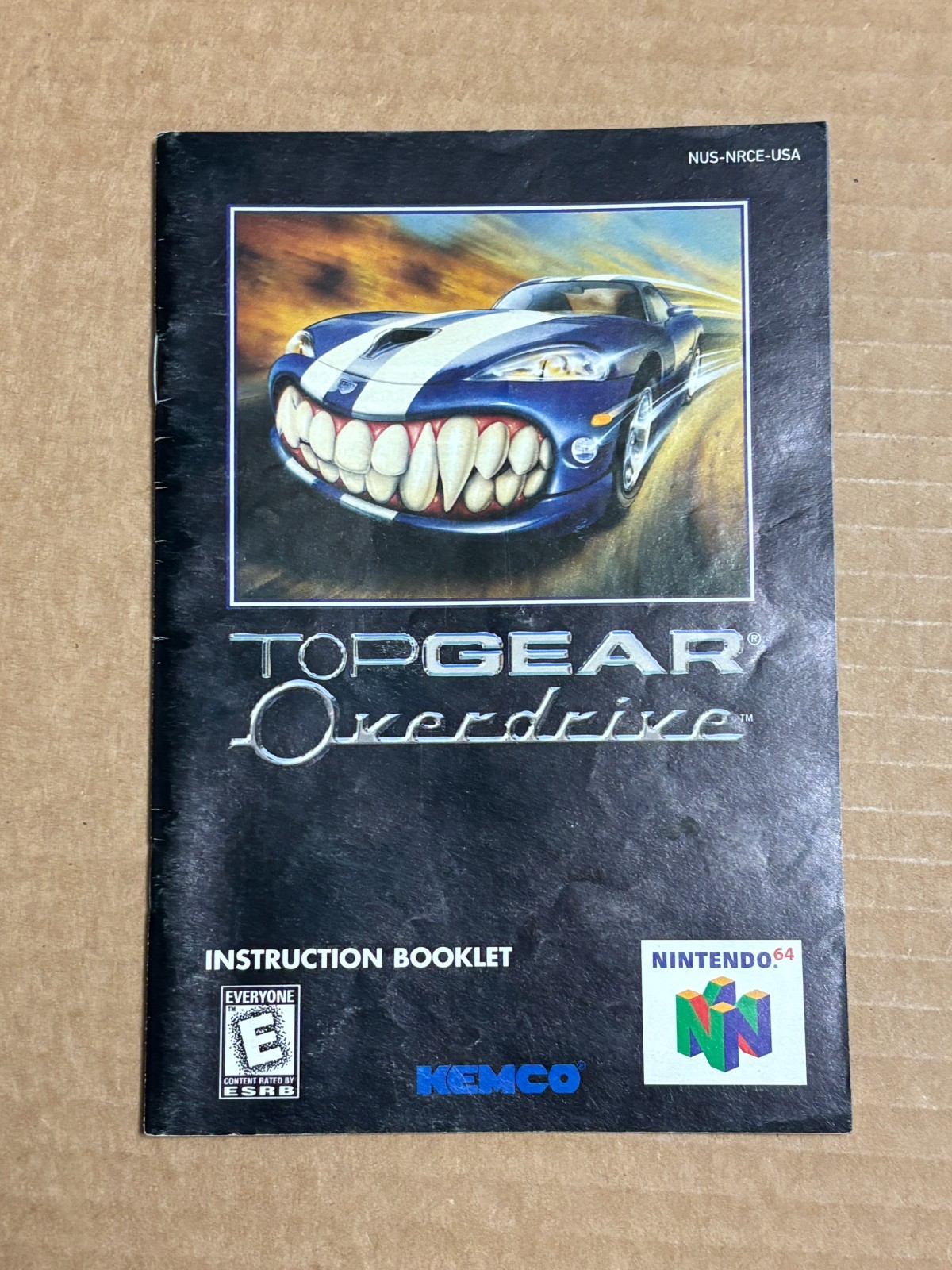 Nintendo 64 Top Gear Overdrive Instruction Insert NUS-NRCE-USA