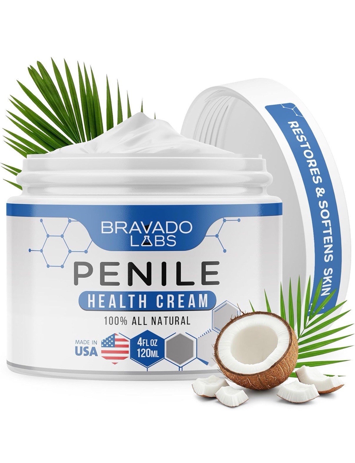 4oz Penile Health Cream for Men – All-Natural Daily Moisturizer & Foreskin Care