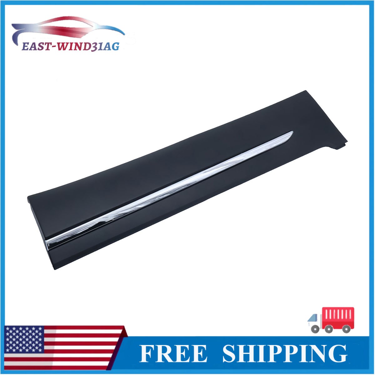 Rear Lower Door Molding Trim W/Chrome Fits 2019-2022 Honda Pilot Passenger Side