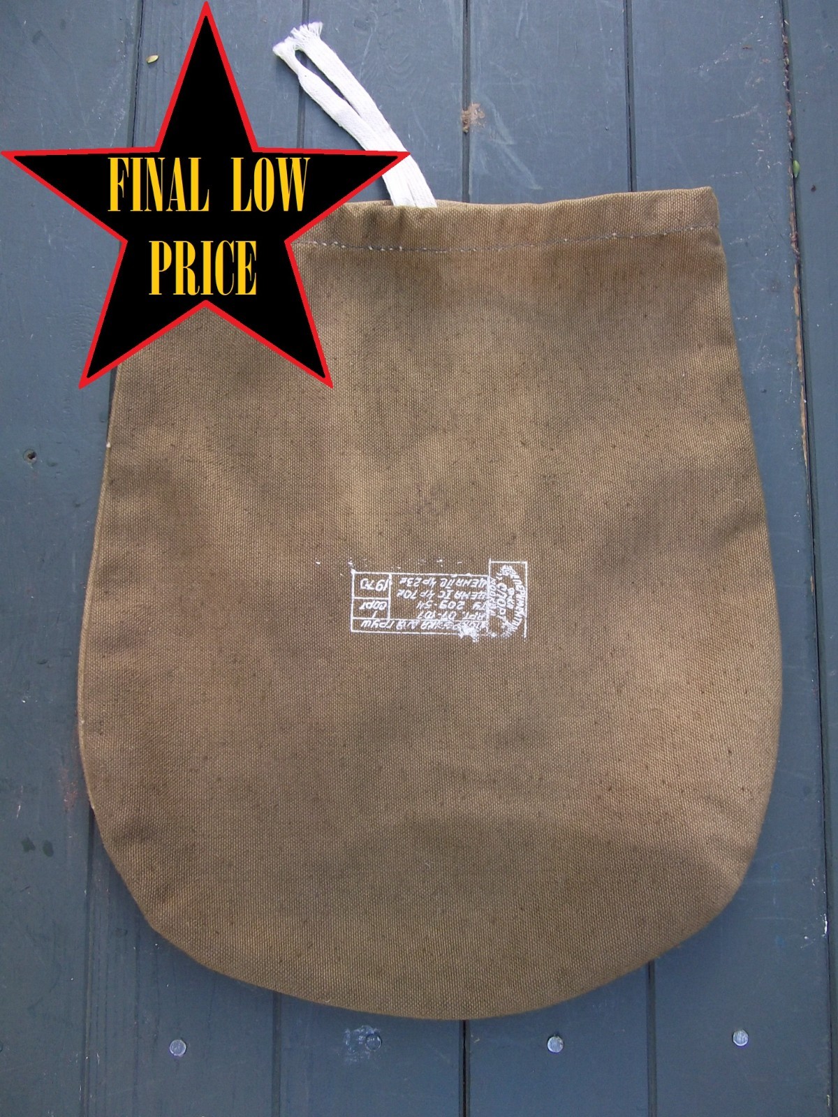 ORIGINAL Soviet military bag, linen, unidentified use, made in 1970