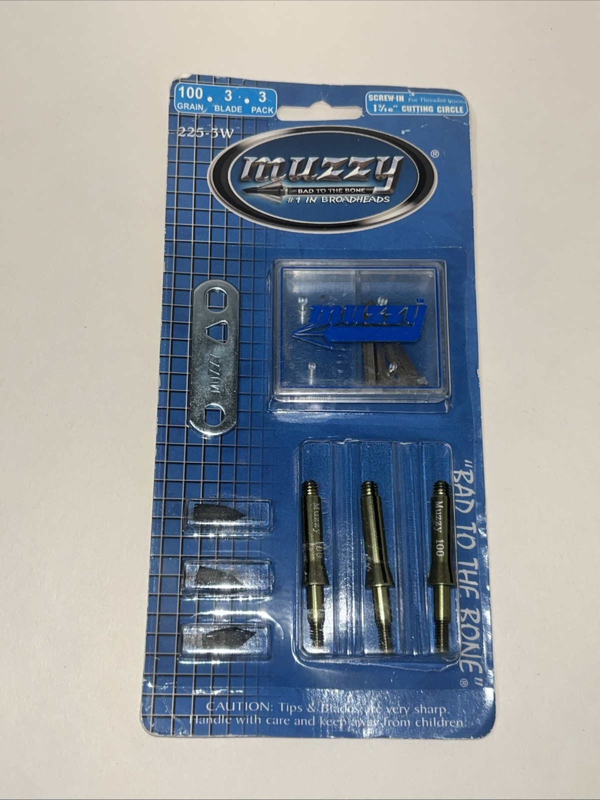 Muzzy Bad to the Bone Broadheads - 3 pack  - 100 grain -3 Blade  Pack—NOS—B23