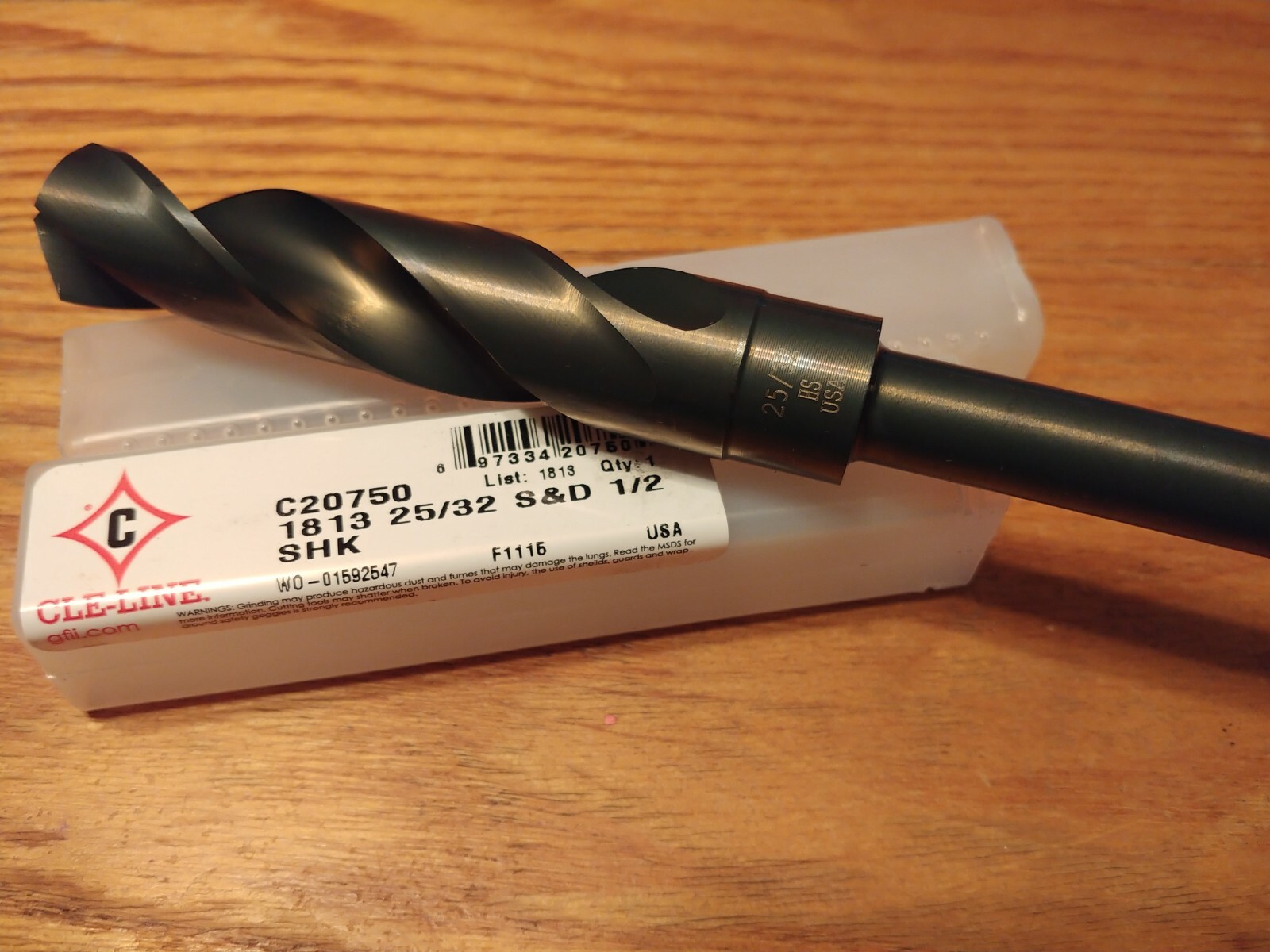Cleveland CLE-LINE C20750 Silver Deming Drill Bit, 25/32, HSS,118 Deg, Oxide New