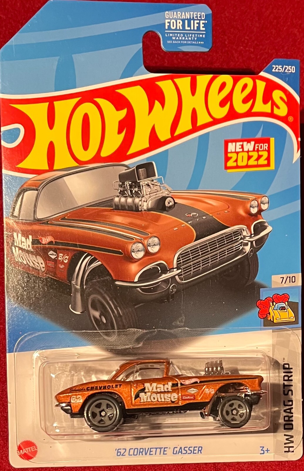 HOT WHEELS '62 CORVETTE GASSER HW DRAG STRIP 225/250 GOLD . SEE COMBINED OFFERS!