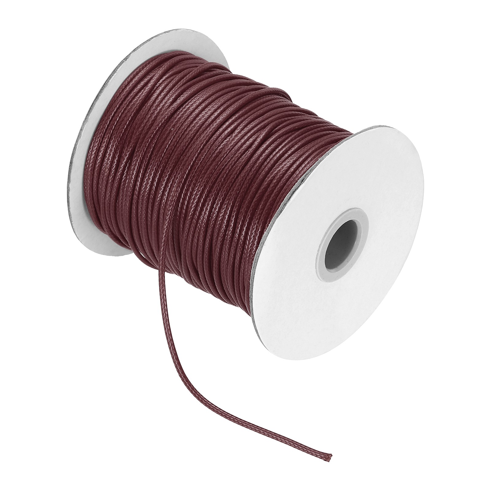 Waxed Cord 2.5mm Waxed Thread 87 Yard Wax String Leather Cord (Dark Red)