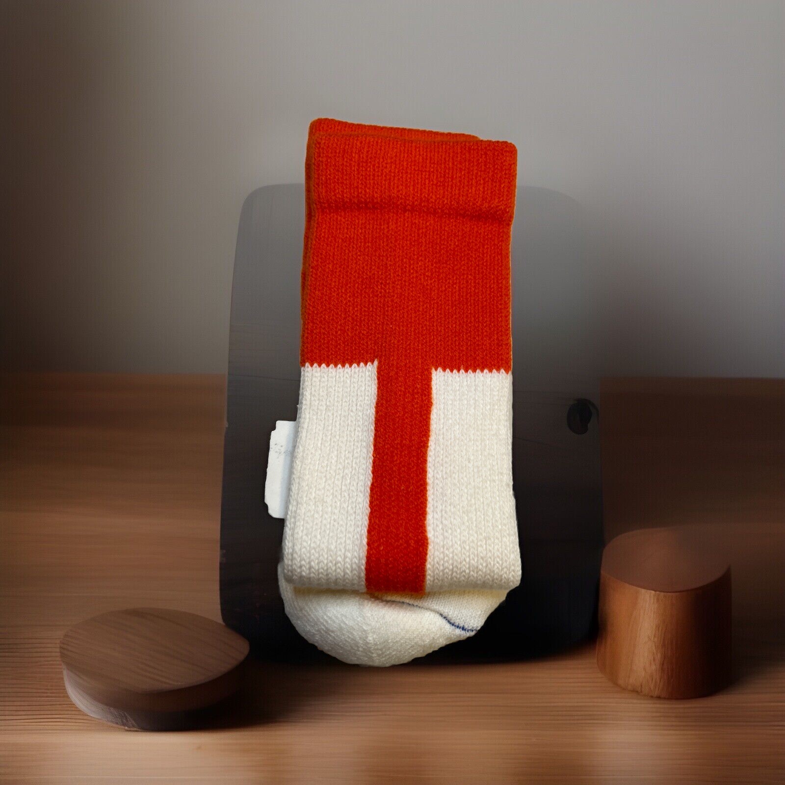 VTG Russell Athletic Crew Sport Baseball Sturrup Socks Orange Stripes 90's 9-11