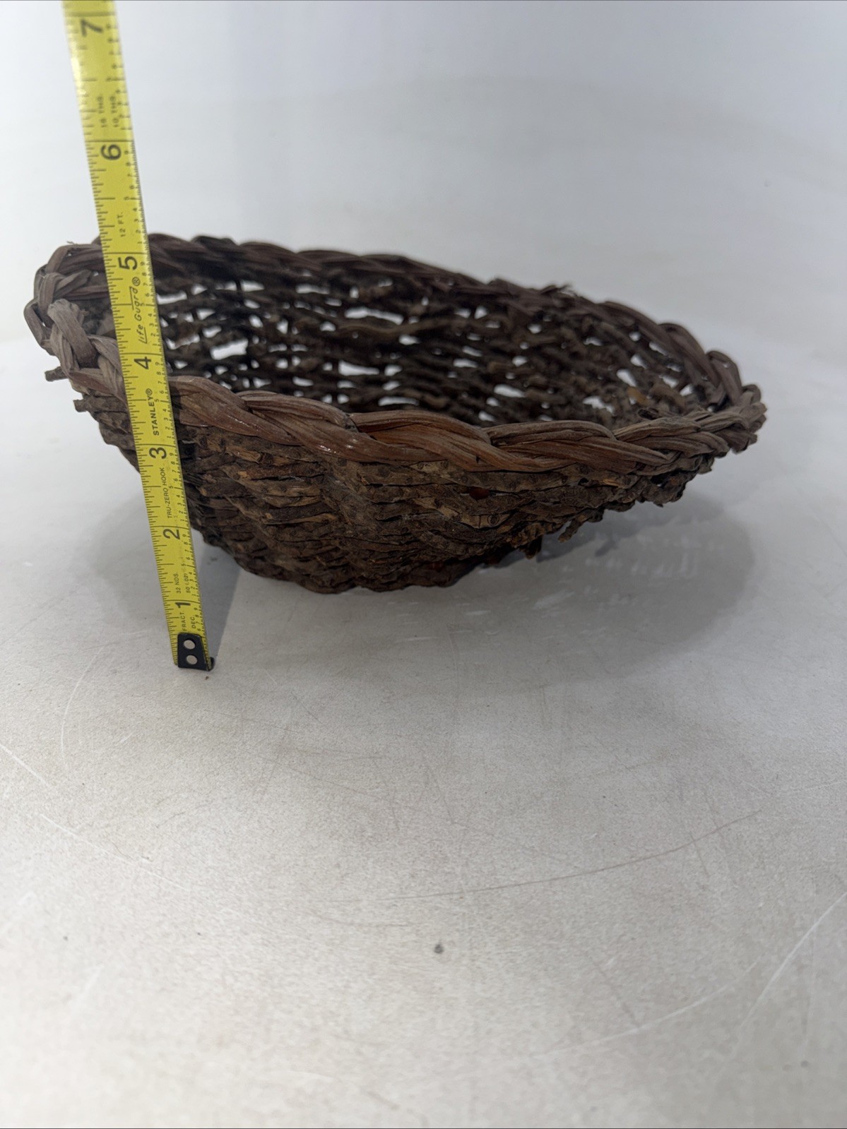 Wicker Rattan Brown Round Woven Basket