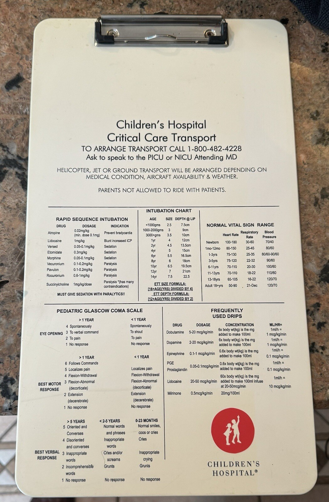 Vintage Children’s Hospital Clipboard 16“ X 9“