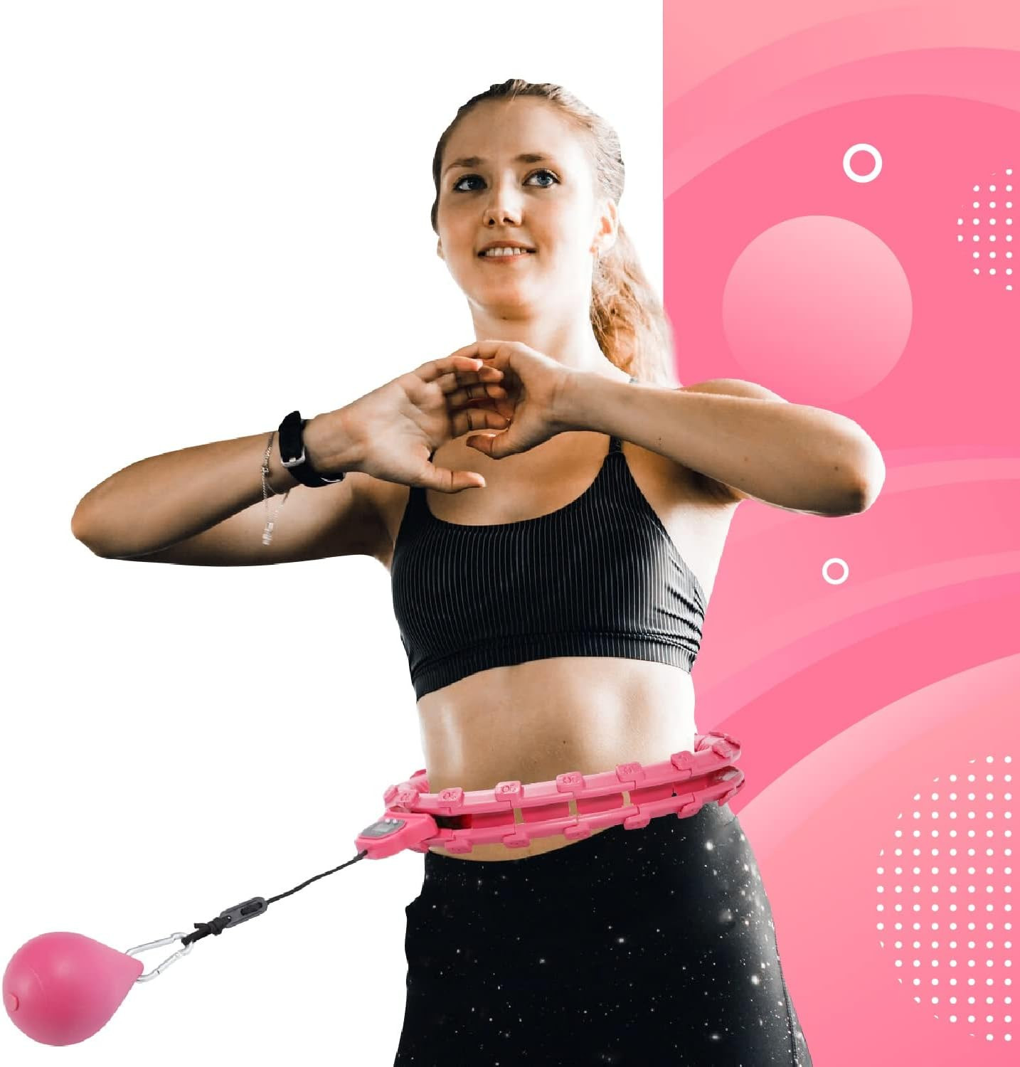 Hula Hoop Fitness Gear W/Counter - Abs Workout, Weight Loss & Burn Fat (Smart We
