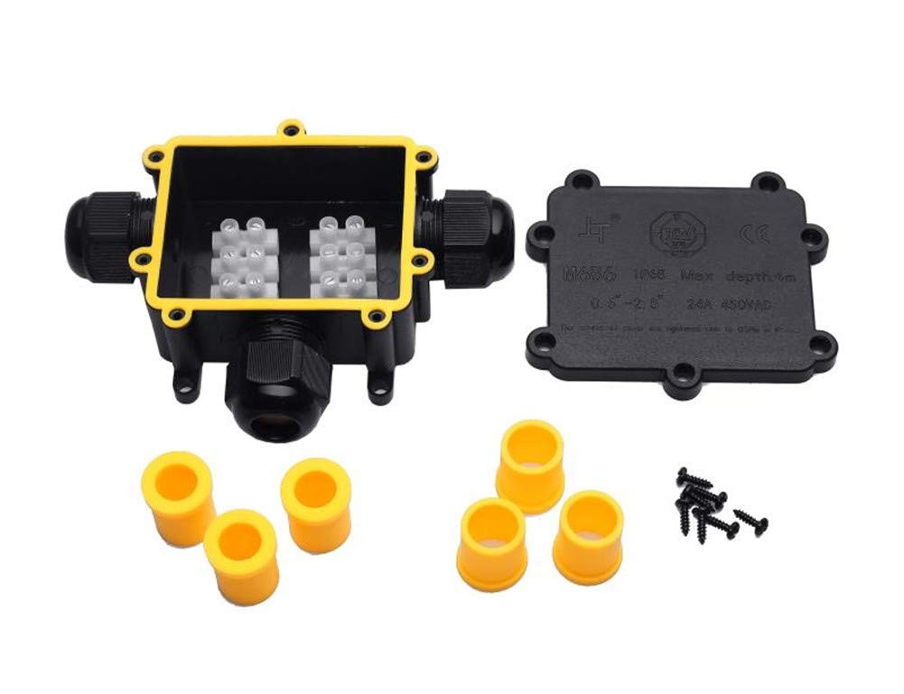 Junction Box Outdoor Waterproof IP68 3 Way Plug Line M25 Coaxial Cable Connec...