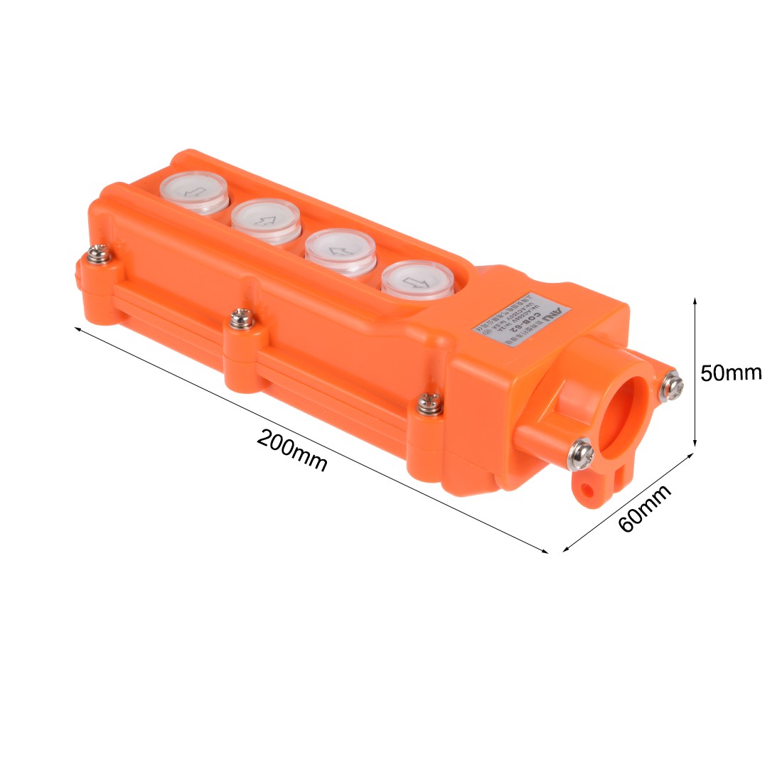 Hoist Crane Pendant Control Station Push Button Switch 4 Ways Orange DIY