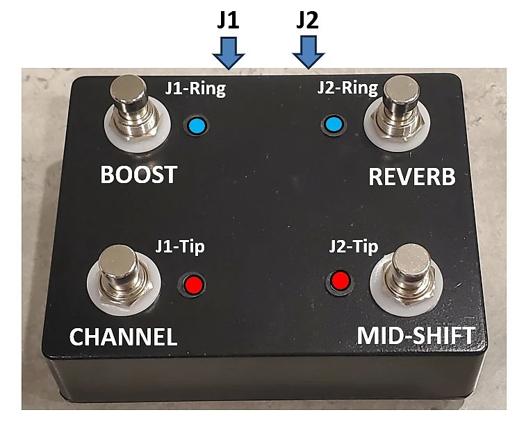 Custom 4-Button Footswitch for Ibanez Tone Blaster 100H TB100H with TRS Cables