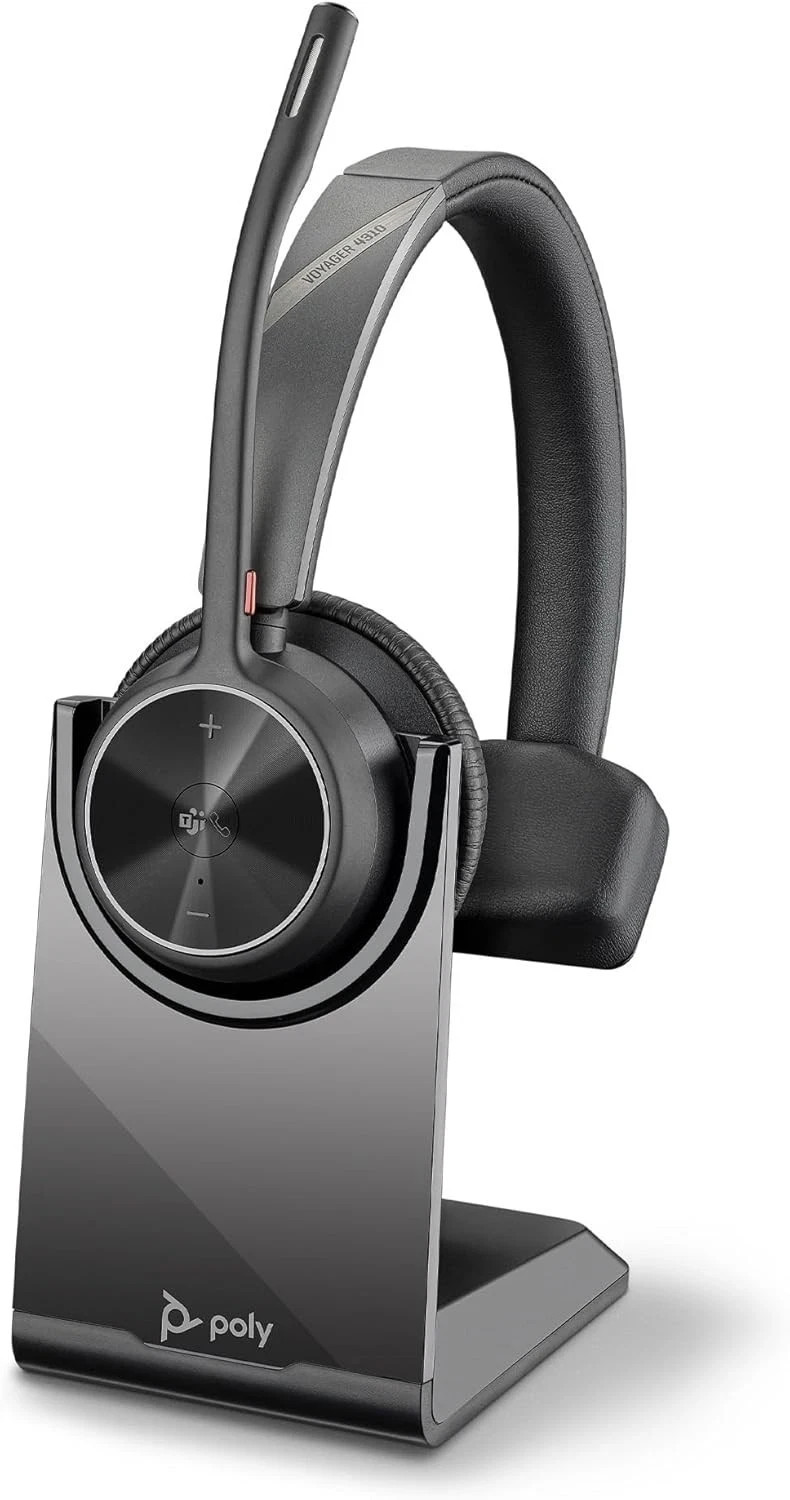 Poly Voyager 4310, Wireless UC Headset and Charging Dock - One Ear Bluetooth